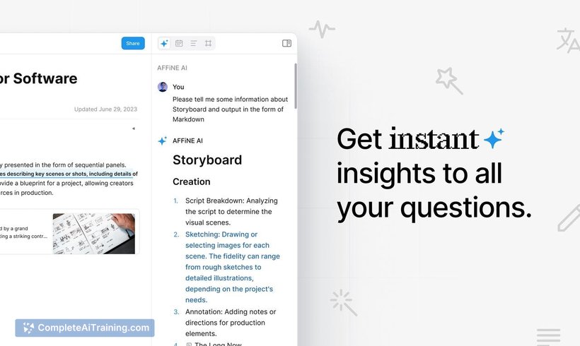 AFFiNE AI, screenshot 2