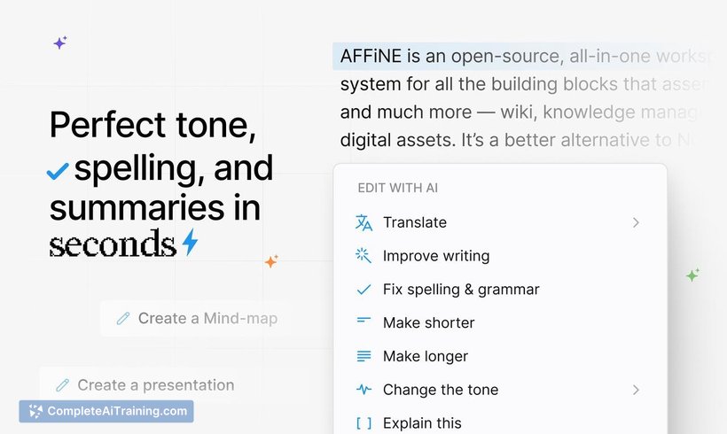AFFiNE AI, screenshot 3