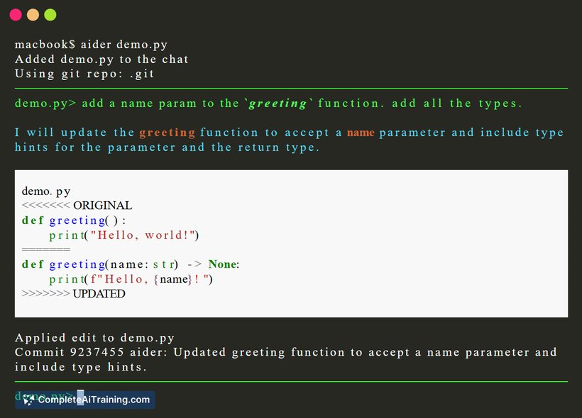 Aider, screenshot 2