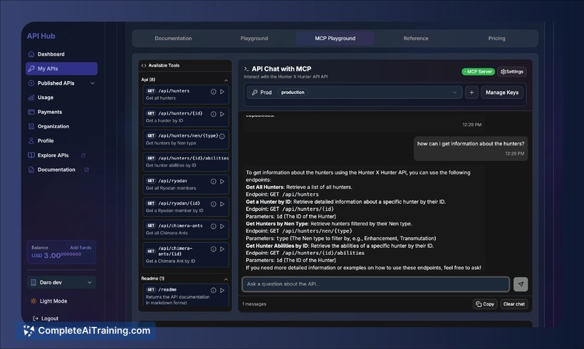 API Hub, screenshot 2