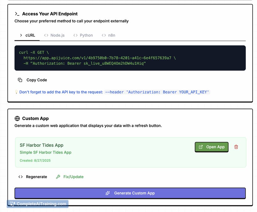 apiJuice, screenshot 2