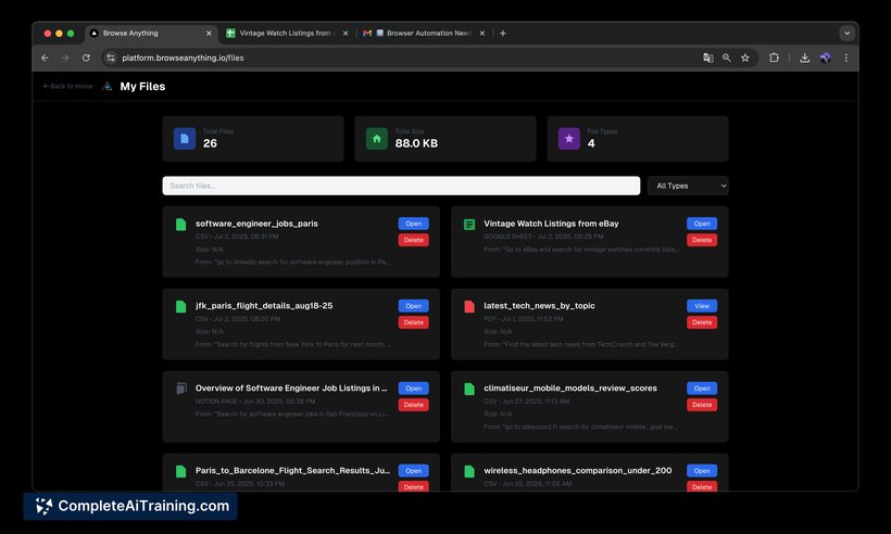 Browse anything (AI browser agent), screenshot 2