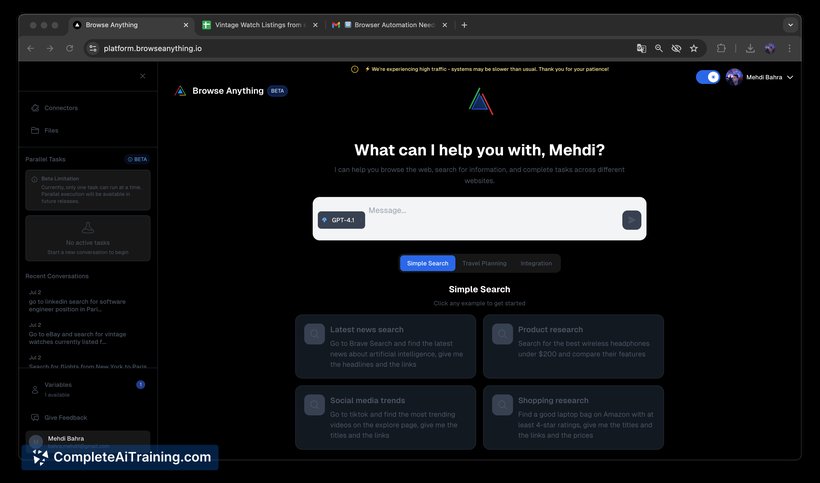 Browse anything (AI browser agent), screenshot 4
