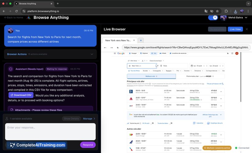 Browse anything (AI browser agent), screenshot 5
