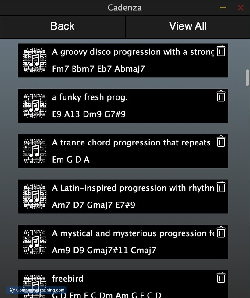 Cadenza, screenshot 2