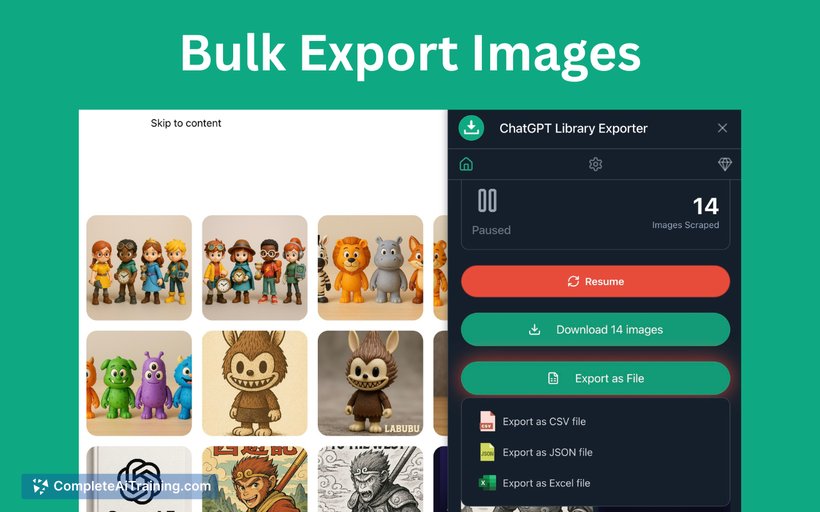 ChatGPT Library Exporter, screenshot 2