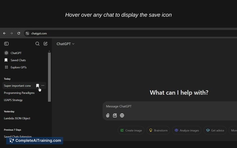 ChatGPT Saved Chats