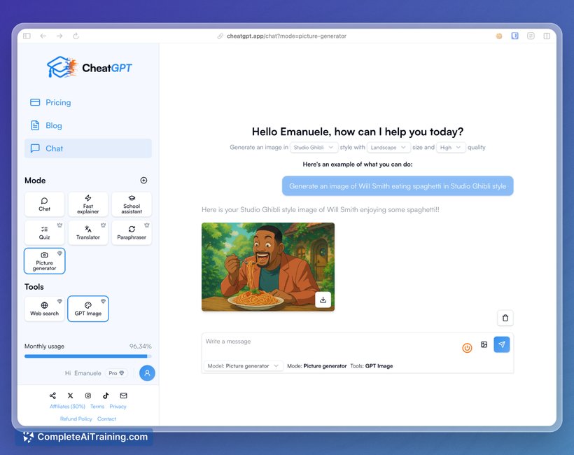 CheatGPT, screenshot 4