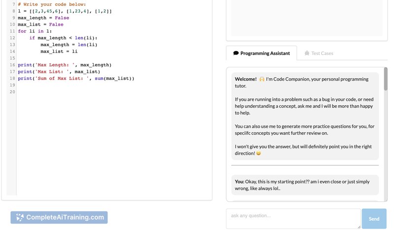 Code Companion, screenshot 2