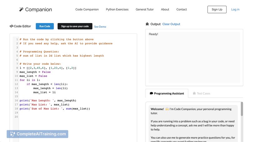 Code Companion, screenshot 3