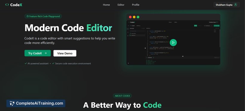 CodeX-Editor, screenshot 3