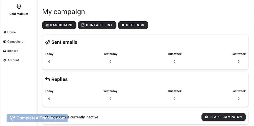 Cold Mail Bot, screenshot 2