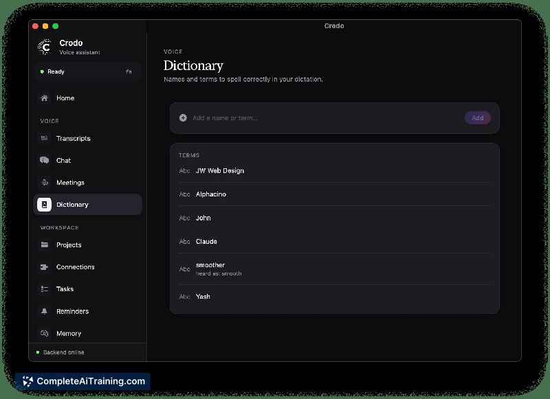 Crodo AI, screenshot 3