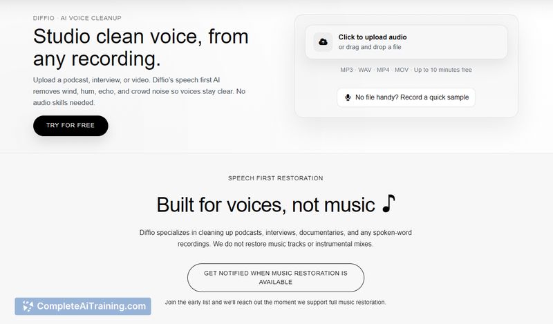 Diffio AI — Audio Restoration