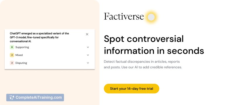 Factiverse plugin for ChatGPT, screenshot 3