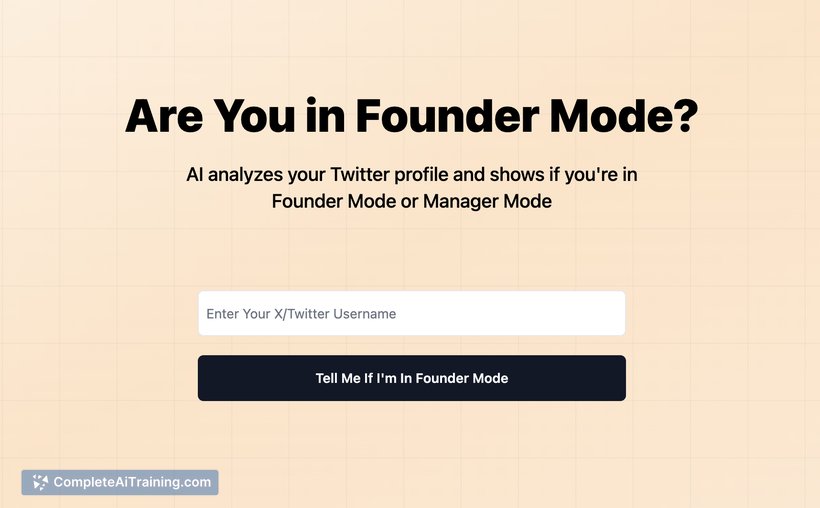 Founder Mode Checker