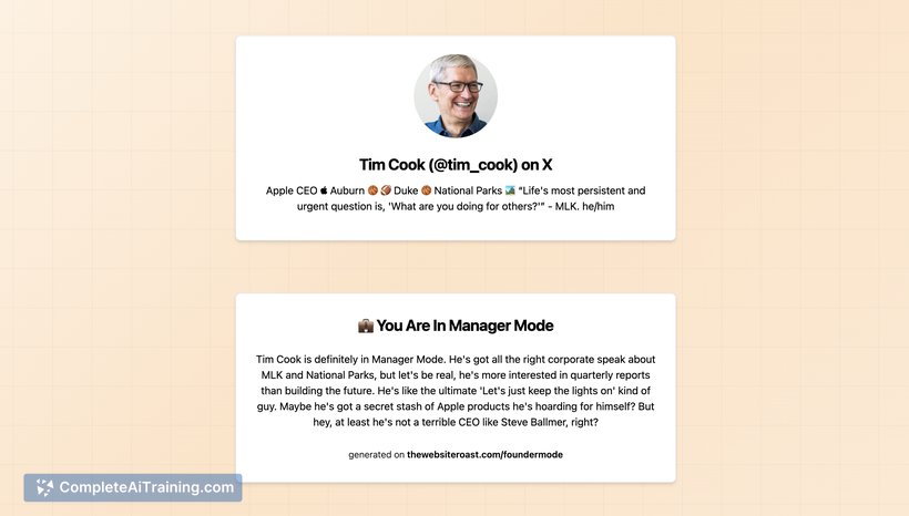Founder Mode Checker, screenshot 3