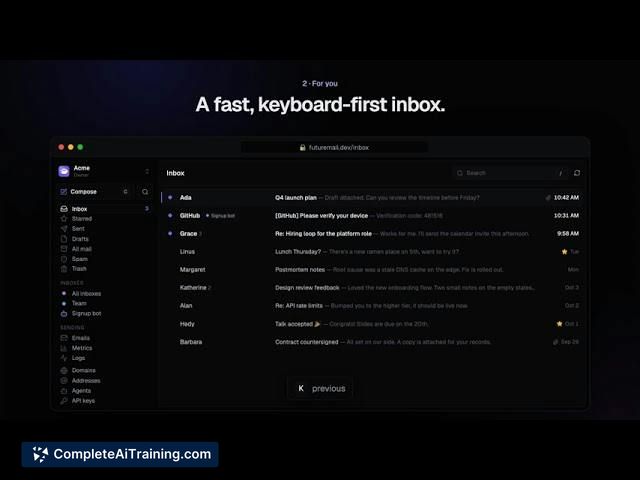 FutureMail, screenshot 4