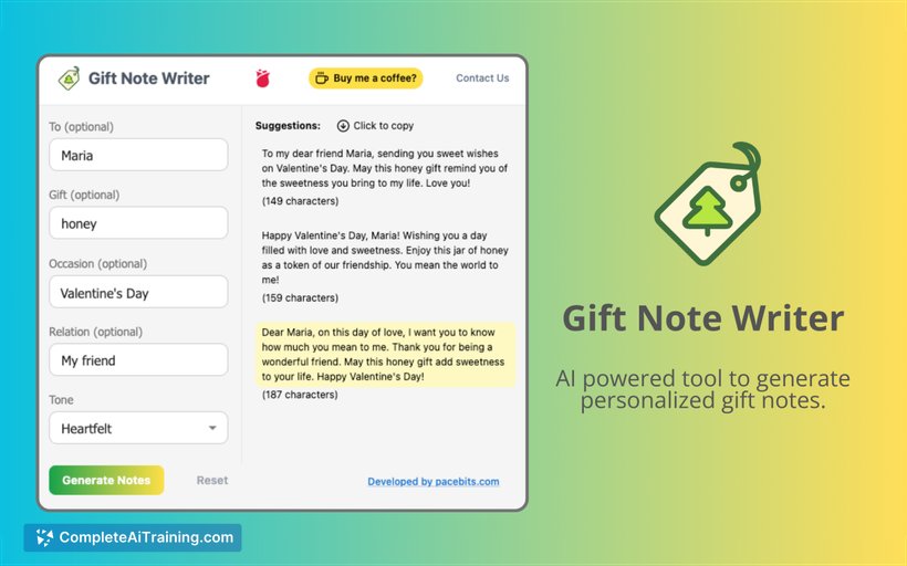 Gift Note Writer