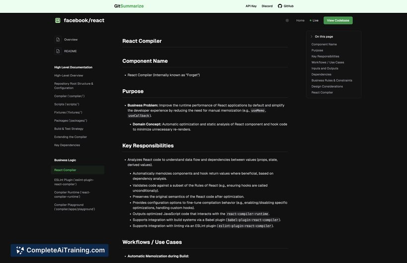 GitSummarize, screenshot 2