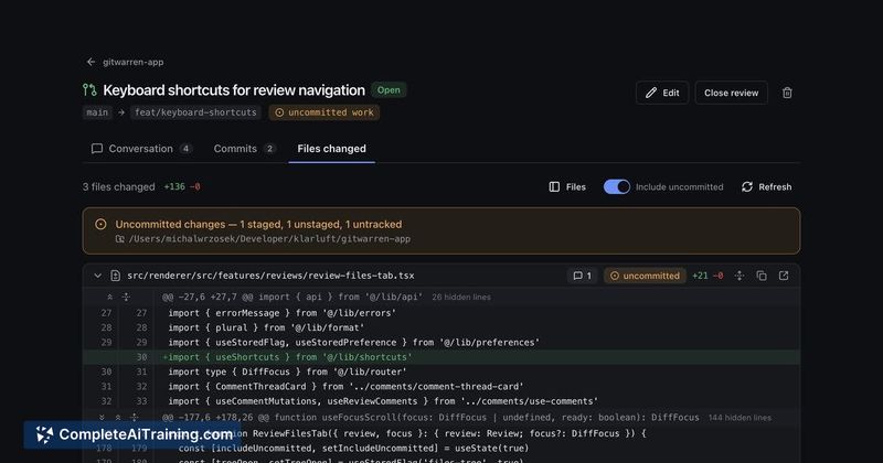 GitWarren, screenshot 2