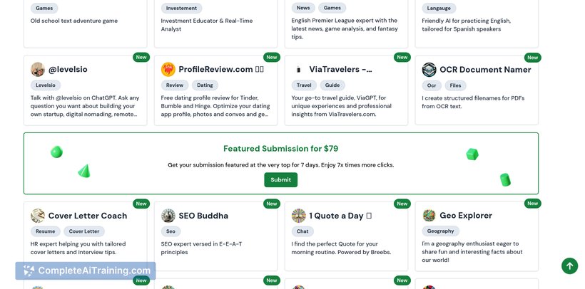GPTsGarden, screenshot 3