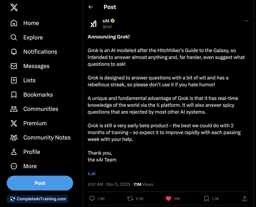 Grok AI assistant