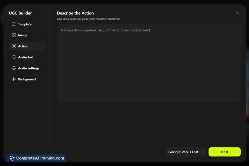 Higgsfield UGC Builder, screenshot 2
