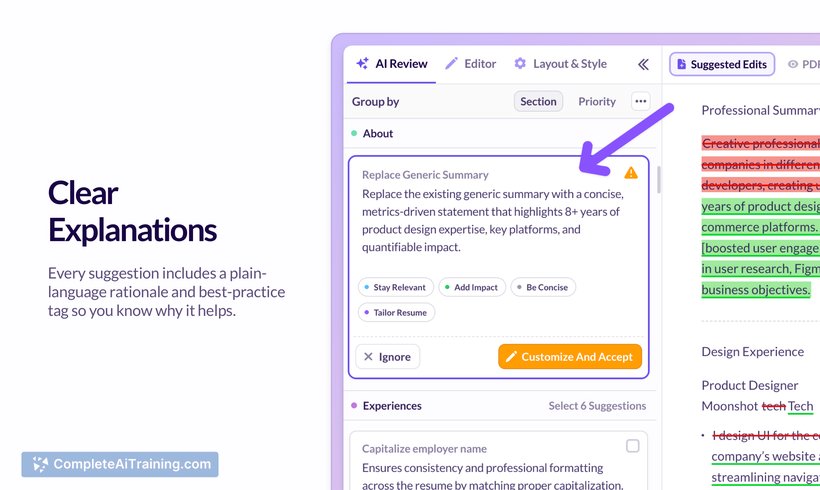 Huntr AI Resume Review & Tailor, screenshot 2