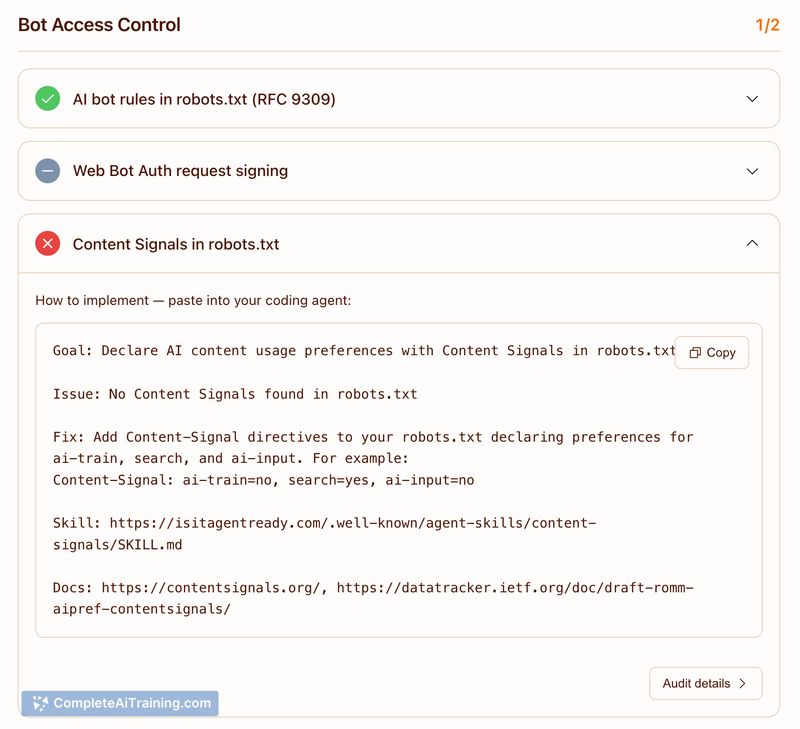 Is Your Site Agent-Ready? by Cloudflare, screenshot 2