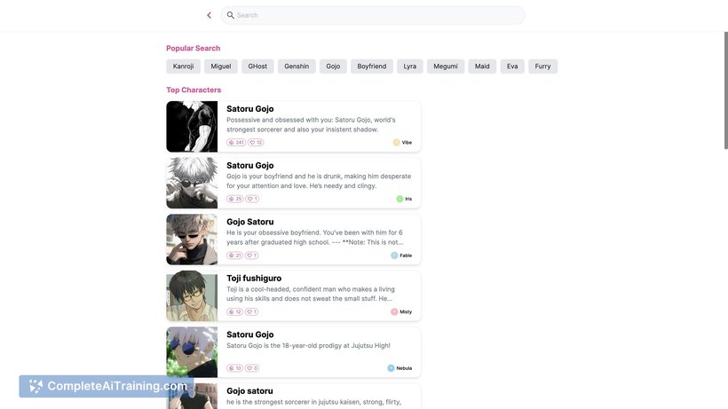 Juicy AI, screenshot 2