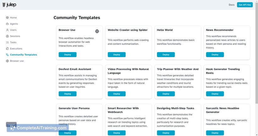 Julep AI, screenshot 2