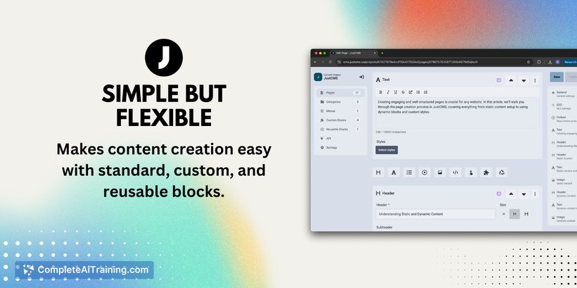 JustCMS, screenshot 3