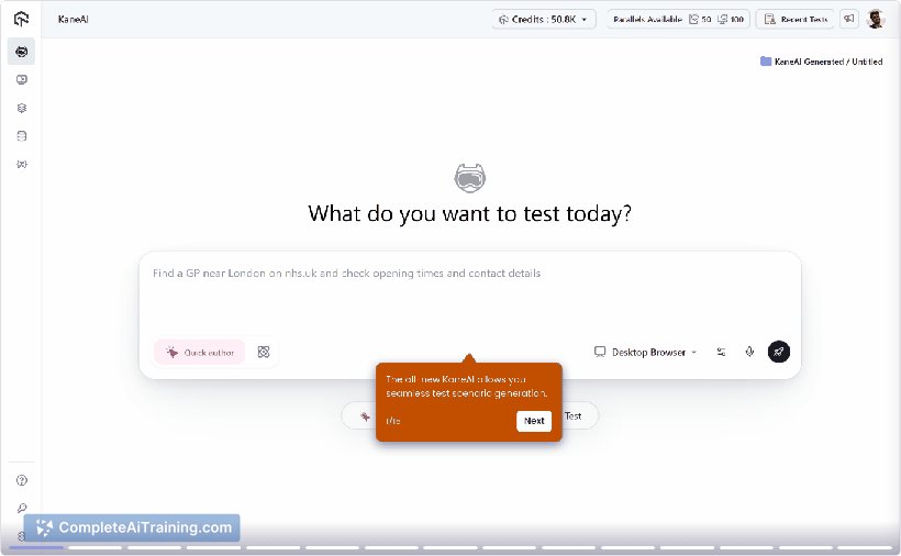KaneAI, screenshot 3