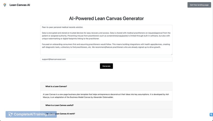 Lean Canvas AI
