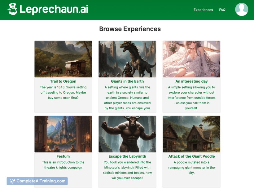 Leprechaun AI, screenshot 2