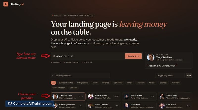 LikeTony.ai, screenshot 8
