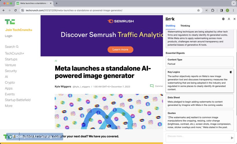 Linnk.AI, screenshot 2