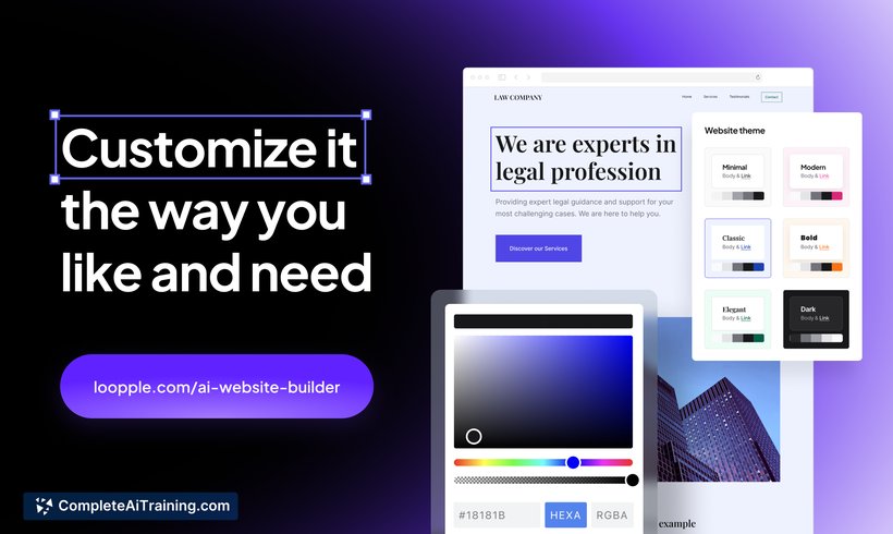 Loopple AI Website Builder, screenshot 2