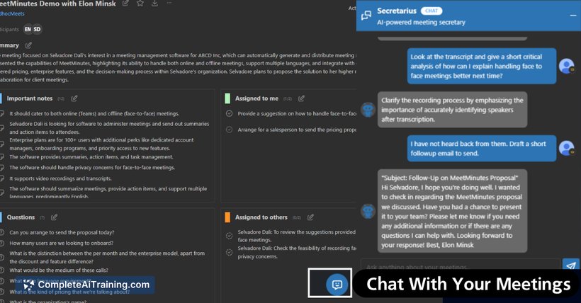 MeetMinutes, screenshot 3
