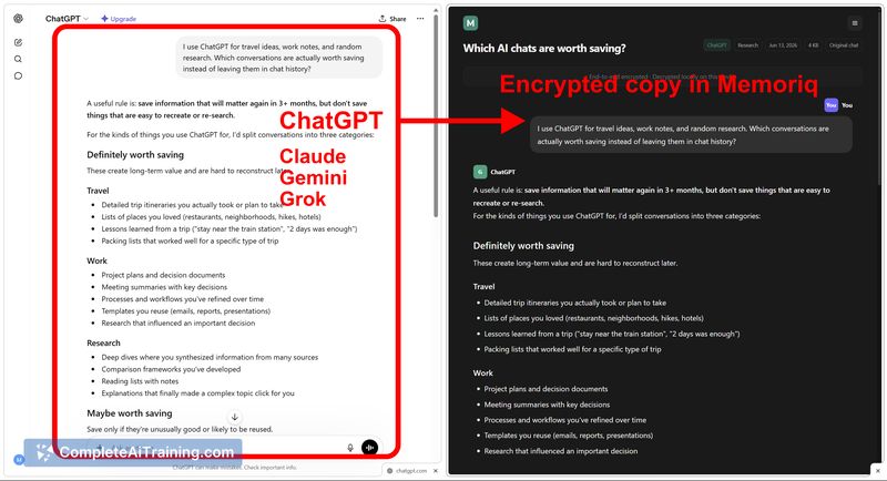Memoriq, screenshot 2