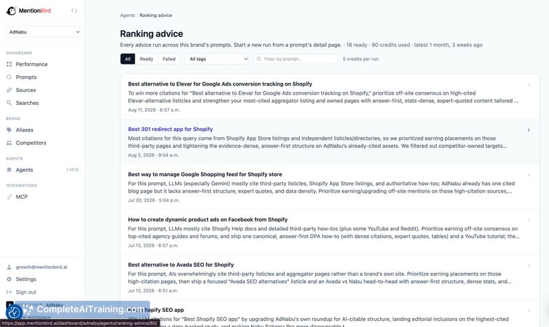 MentionBird, screenshot 2
