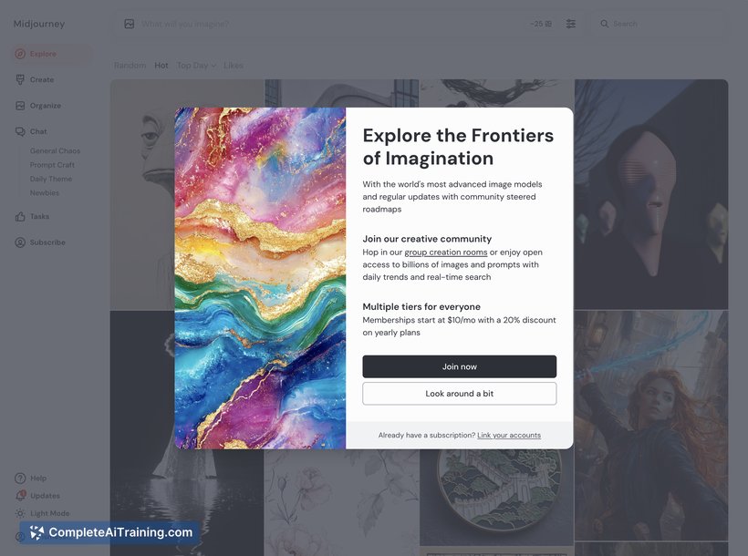 MidJourney for Web, screenshot 2