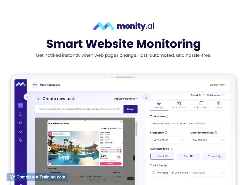 Monitor website changes with AI