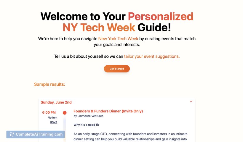 NY Tech Week AI Event Matcher