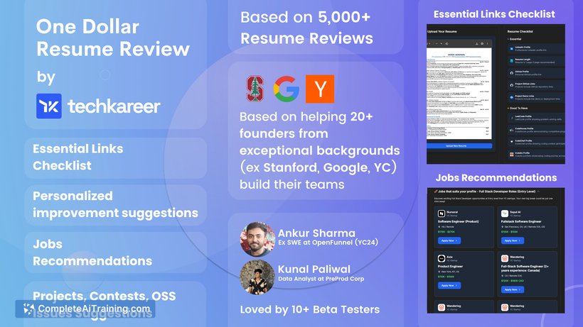 One Dollar Resume Review, screenshot 2