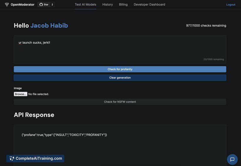 OpenModerator, screenshot 2