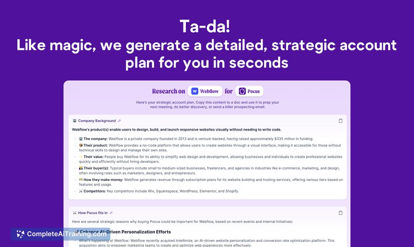 Pocus AI Account Plan Generator