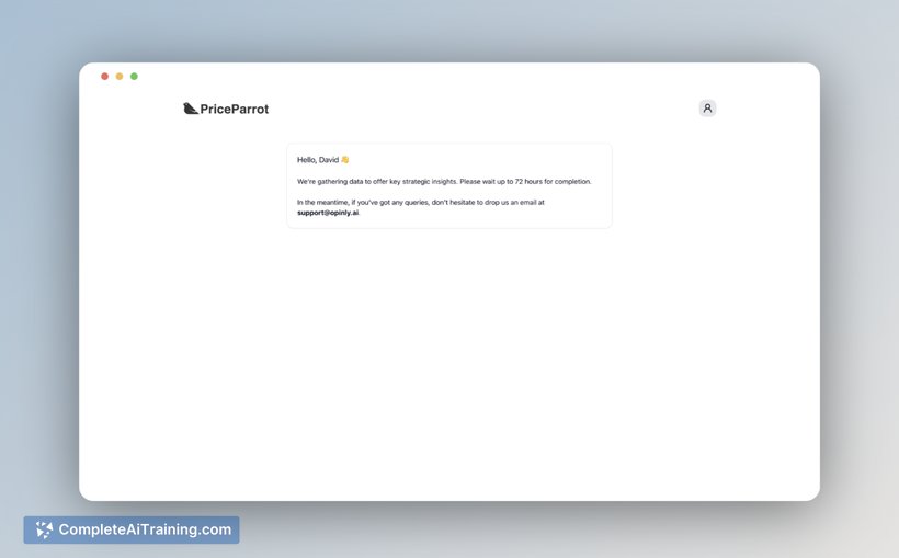 PriceParrot, screenshot 2