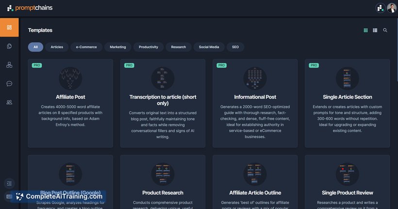 Promptchains, screenshot 3